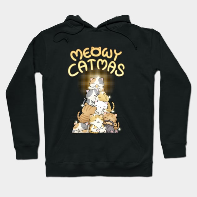 Meowy Catmas Cat Christmas Tree Hoodie by Takeda_Art